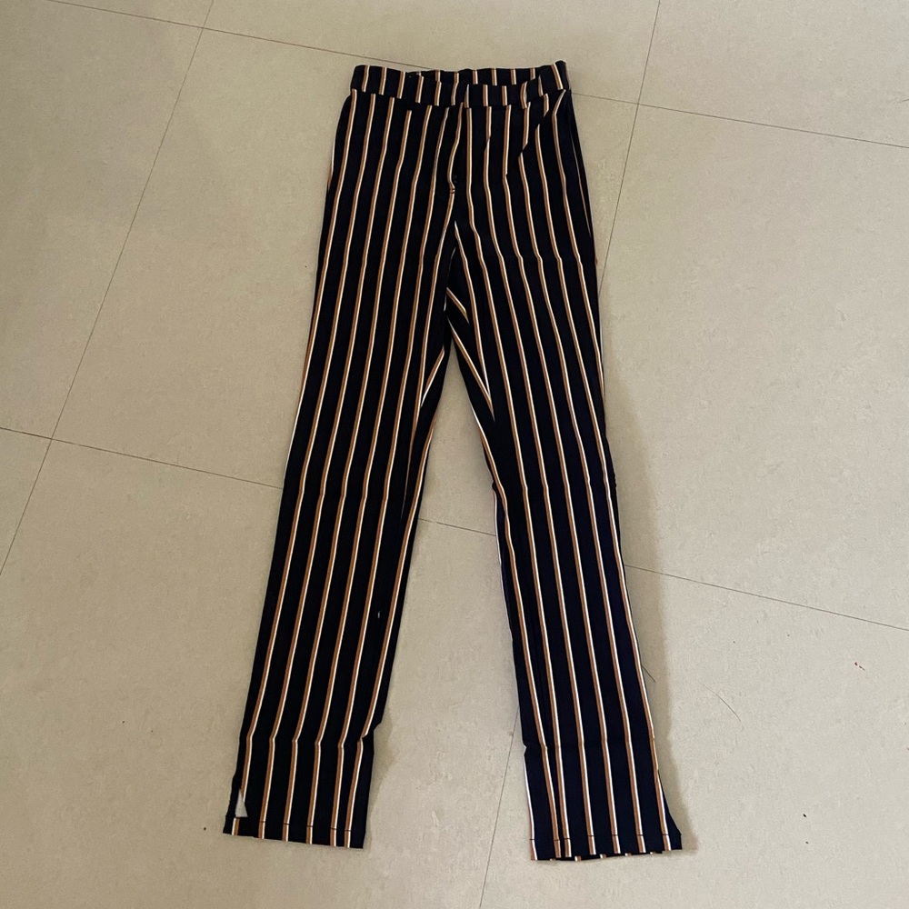 H&M Navy Blue Stripted Trouser - S - Picture 1 of 7